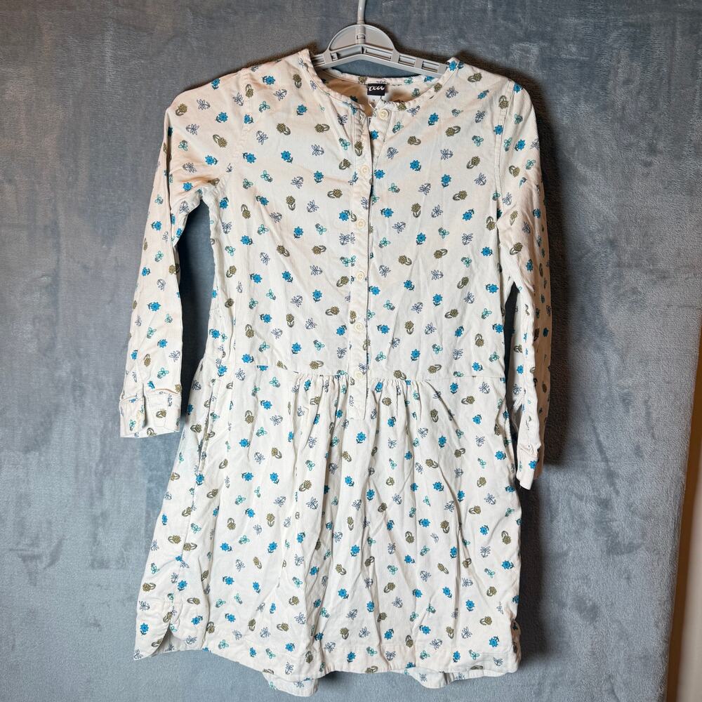 Tea Collection Girls Dress Size 14 Floral Long Sleeve Empire Waist Cotton Knit